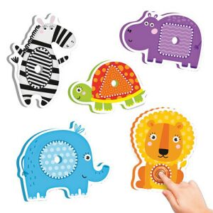 Piese puzzle cu animale Relg Toys: zebră, hipopotam, țestoasă, elefant, leu - Puzzle 3D & Puzzle cu burete