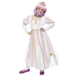 Rainbow Princess Costume for Girls, Size S, White and Rainbow Dress with Gold Trim, Includes Crown and Headband - Rubie's