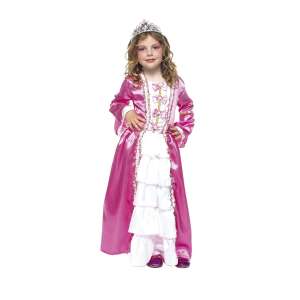 Pinky Princess Costume for Girls, Size S, Pink and White, with Crown - Rubie's