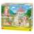 Sylvanian Families Nursery Sandbox & Pool playset box, featuring Flora Rabbit Cradle Baby Thyme and other Sylvanian Families characters