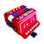 Red Svoora toy accordion, 14 keys, for kids, side view