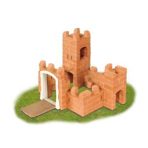 Teifoc Castle Building Set, a complete castle model with towers, walls, and a gate, built with real bricks and mortar - Teifoc