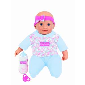 Lalka Baby Coralie, interaktywna lalka z 30 funkcjami, 46 cm wzrostu, niebieska i różowa sukienka, w zestawie butelka i smoczek - Klein