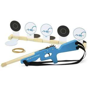 Vilac Martin Fourcade rubber band rifle toy set, includes 5 targets and 20 rubber bands - Vilac