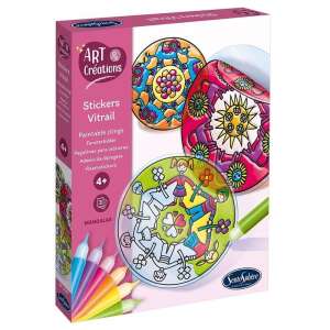 Art & Creations Stained Glass Stickers Mandalas, paint-on window clings, 3 designs, 8 tubes of paint, 4+ - Sticker, Magnet