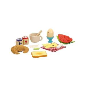 Set de joacă pentru micul dejun Vilac din lemn, prezentând toate piesele incluse - Joacă alimente
