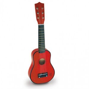 Mini Red Wooden Toy Guitar for Children - 51cm - Vilac