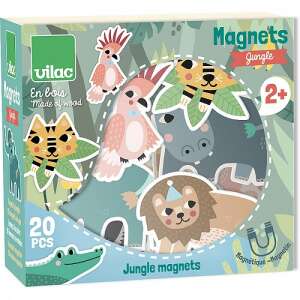 Vilac Jungle Magnets, 20 piece wooden magnetic set for kids, featuring jungle animals - Sticker, Magnet