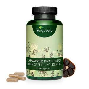 Vegavero Black Garlic Extract 120 Capsules, dietary supplement for immune support, heart health, and antioxidant benefits - Dietary supplement