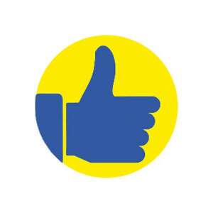 Avery Zweckform 3861 Értékelő pontok, kék hüvelykujj sárga ponton, 19 mm átmérő - Avery