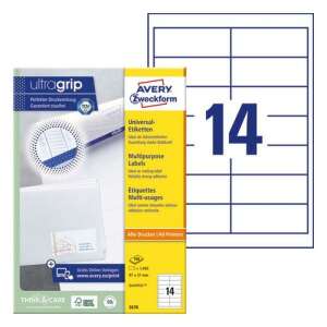 Avery Zweckform 3678 Ultragrip Többcélú címkék, 1400 címke/doboz, 97x37 mm, fehér, minden nyomtatóhoz - Avery