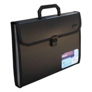 Czarny rozkładany segregator Eagle z 12 przegródkami z uchwytem - Folder harmonijki