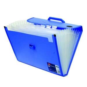 Niebieski folder harmonijkowy EAGLE 12-sekcyjny, rozmiar A4, z uchwytem - Folder harmonijki