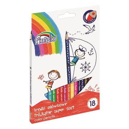 Fiorello 18er Set dreikantige Farbstifte, super weich, für Kinder