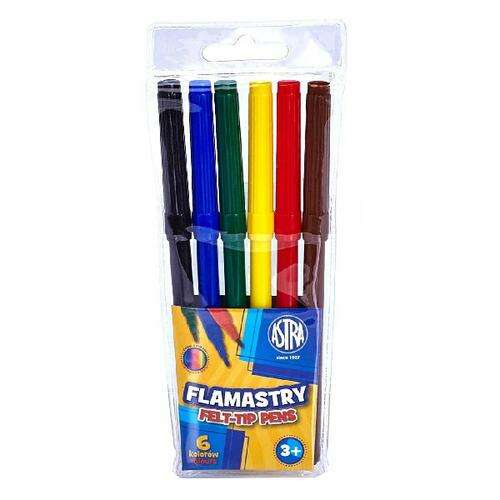 Flamastry ASTRA 6 kolorów w opakowaniu