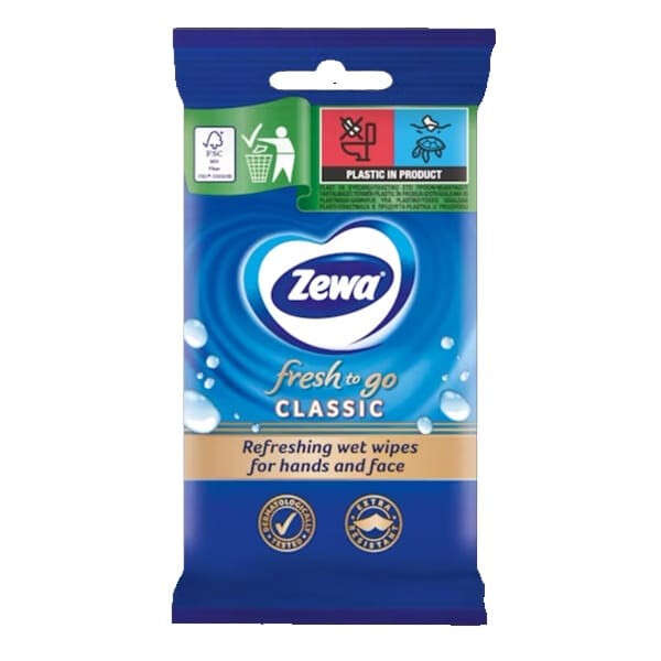 E-shop Vlhčené uteráky ZEWA Fresh To Go Classic 10 kusov