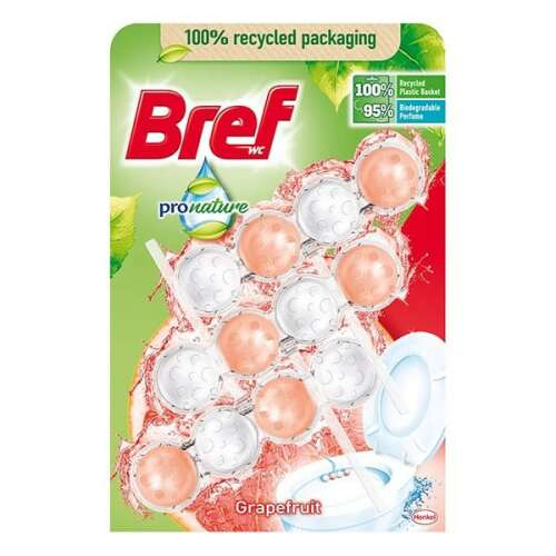 BREF ProNature Grapefruit WC Illatosító Golyó - 3 x 50g