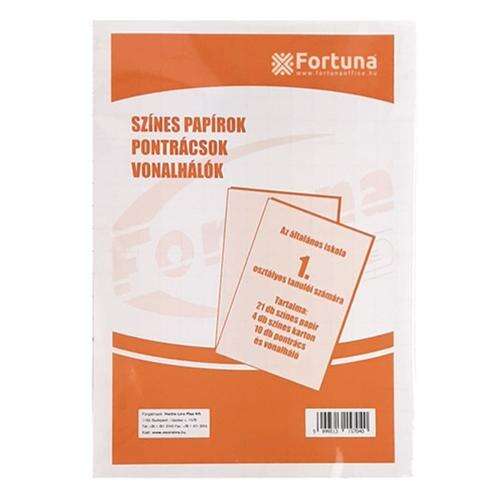 Fortuna színes papír, pontrácsok és vonalhálók csomag 1. osztályosoknak