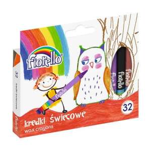 Fiorello Wachsmalstifte 32er Pack, bunte Wachsmalstifte für Kinder, Mal- und Färbeutensilien - Crayons