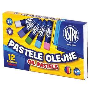 Astra Pastele Olejne, 12 kolorów, artykuły plastyczne dla dzieci i dorosłych - Kreda pastelowa