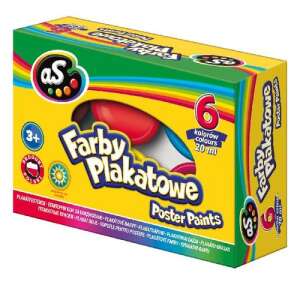 AS Farby Plakatowe Farby plakatowe, 6 kolorów, opakowanie 20ml - Astra