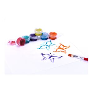 Farby plakatowe 6 kolorów 10 ml Brokat ASTRA w użyciu - Brokatowy motyl - Astra