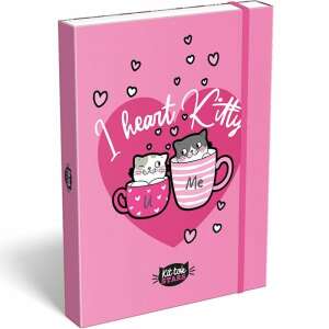 Kittok Heart Kitty A/4 füzetbox gumiszalaggal, LIZZY CARD Füzetbox - Füzetbox