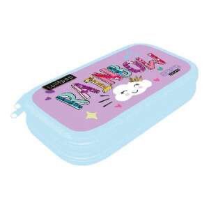 Lizzy Card Stay Cute Rainbow 2-straturi penar cu 2 fermoare, albastru și violet, cu sclipici - Penare