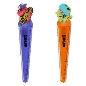 NEBULO 13 cm-es vonalzó, kék és narancssárga, dinoszaurusz mintával - Nebulo