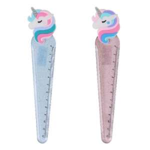 NEBULO 13 cm-es vonalzó, kék és rózsaszín csillogással, iskolai kellékek - Nebulo