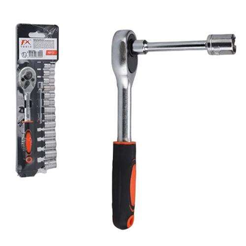 FX Tools 15 darabos dugókulcs készlet, tartalmazza a villáskulcsot és a különböző méretű dugókulcsokat