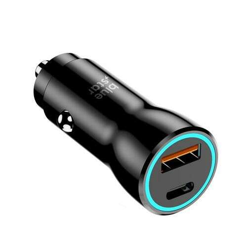 BLUE STAR Autoladegerät 3A 25W Typ C + USB A PD QC3.0 AFC PPS schwarz 102463845
