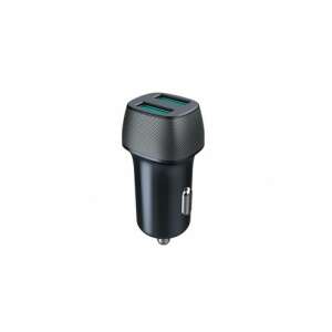 Mega Drive car charger with 2 USB ports, black - Car Charger