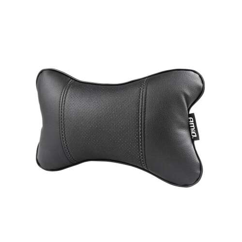 Čierna autosedačka na opierku hlavy, značka AMIO, pohodlná a podporná