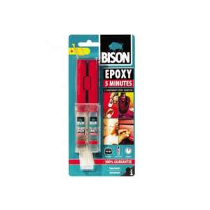 Bison Epoxy 2-zložkové epoxidové lepidlo, 5 minút, 2 x 12 ml, Priehľadné - Bison