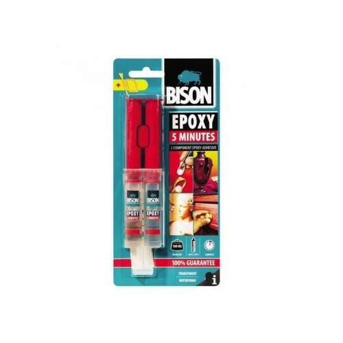 Bison Epoxy 5 Minuten 2-Komponenten-Epoxidkleber, 2 x 12 ml, Transparent