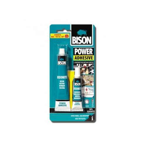 Bison Power Adhesive, Zwei-Komponenten-Polyurethan-Kleber, 65 ml