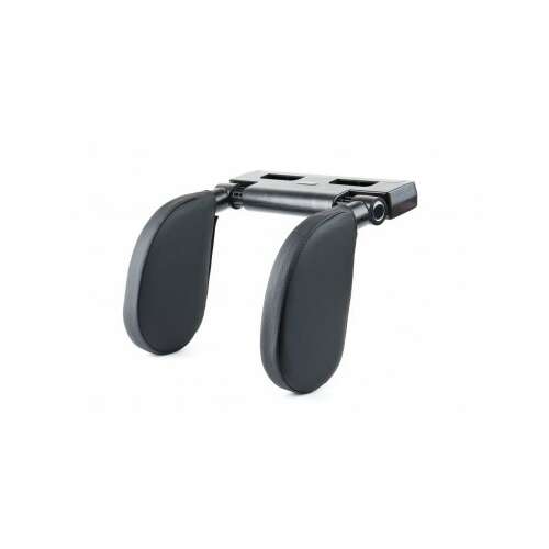 Amio Auto-Kopfstütze zum Schlafen, schwarz, seitlicher Halt, bequem, ergonomisch, verstellbar, PVC-Leder