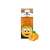K2 Be Happy car air freshener, mandarin scent, smiley face design, packaging with mandarin fruit