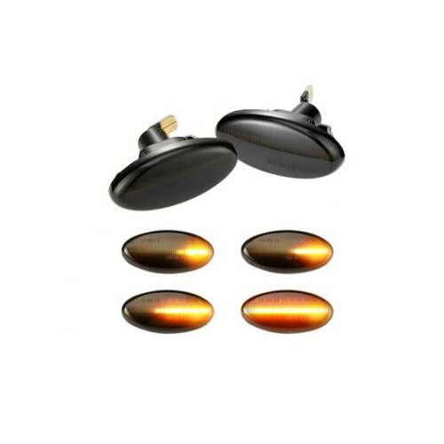 Lămpi laterale LED dinamice pentru Mazda 2, 3, 5, 6, MPV, cu lentilă fumată, set de 2