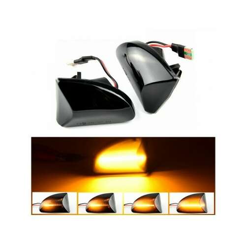 Smart Fortwo W451 dynamische LED-Seitenblinker-Set, schwarz, 2 Stück