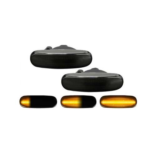 2 db LED-es szárnyjelző szett Fiat Punto, Doblo, Linea, Stilo, Panda autókhoz, füstös üveggel