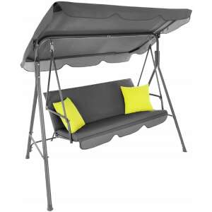 3 osobowa huśtawka ogrodowa Funfit Garden Relax #szaro-żółty