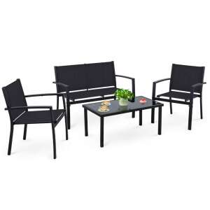 Jumi 4-miestna záhradná sedacia súprava #čierna