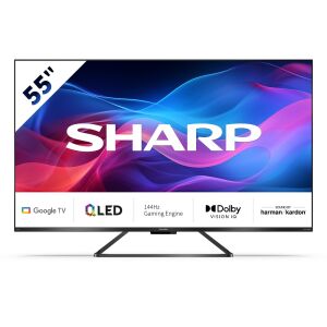 Sharp 55GR8265E 55-calowy telewizor 4K QLED z Google TV, 144 Hz i dźwiękiem Harman Kardon - Sharp