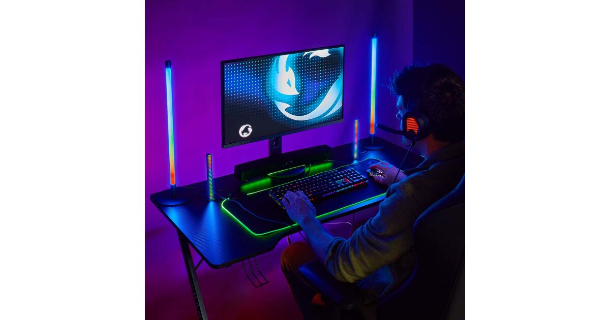Cuffia Gaming Stereo Con Microfono E Illuminazione RGB Su Cuffie E Archetto Bianco Firefly
