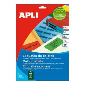 Apli A4-es színes címke lap, zöld, tintasugaras, lézer és fénymásoló nyomtatókhoz - APLI