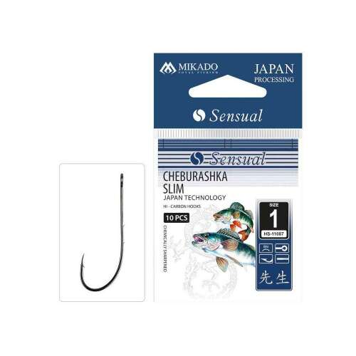 Mikado Sensual Cheburashka Slim horgászhorog 1-es méretben, 10 darabos csomag