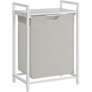 Artool Bathroom Cabinet, MDF Shelf, Steel Frame, with Laundry Compartment, White, 50x33x72 cm