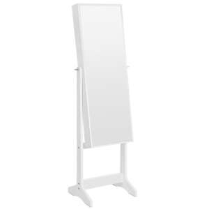 White Artool jewelry cabinet with mirror, MDF, interior shelf, 41.1x36.5x151.5 cm - Artool